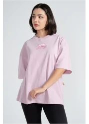 Kyron تي شيرت نسائي قطني مطبوع بأكمام منخفضة - خيارات ألوان مختلفة