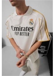 SENTİNEL WEAR Madrid Gold Embroidered Premium Oversize T-Shirt