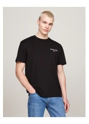 Tommy Hilfiger Tommy Hilfiger Men Black Regular Fit Linear Back Print T-Shirt