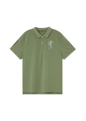 Giordano Men's 3D Lion Polo: Slim Fit, Bold Embroidery, Premium Pique