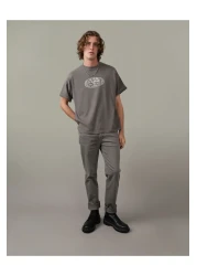 American Eagle Ae Gray Oversized Logo T-Shirt - U-0181-3902