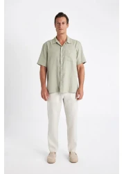 Defacto 100% Linen Relax Fit Comfortable Cut Straight Leg Summer Trousers C1117Ax24Sm