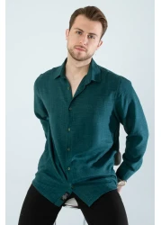 YXC Trend Maker Men's Nefti Color Comfortable Fit Cotton Linen Shirt (Product Is Wide Cut)