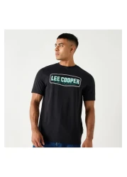 Lee Cooper تي شيرت مطبوع برقبة دائرية وأكمام قصيرة