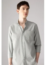 Defacto Oxford Basic Polo Neck Shirt - Regular Fit, Long Sleeve A8028Ax24Sp