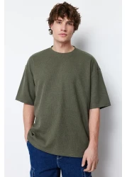  Collection Oversize Khaki T-Shirt Short Sleeve Basic Model Tmnss22Ts00049