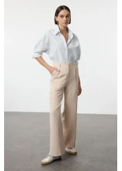  Collection High Waist Wide Leg Pleated Fabric Pants - Twoaw21Pl0076