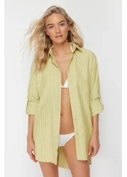  Collection Green-Multicolored Striped Woven Shirt Tbess22Go0664