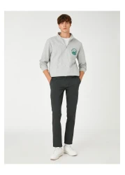 Koton Basic Chino Trousers with Button Pocket Detail