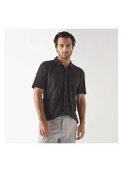 Iconic Textured Shirt with Short Sleeves
