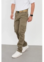 FRANKNESS JNS بنطلون كارجو رجالي للموسم الجديد - قصة مريحة، قماش جبردين ليكرا