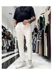 Higo Man بنطلون رجالي من القطن والكتان بقصة Boyfriend