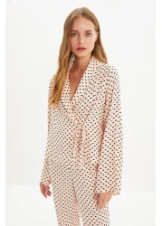  Collection Powder Heart Tie Detailed Viscose Woven Pajamas Set Thmaw22Pt0300