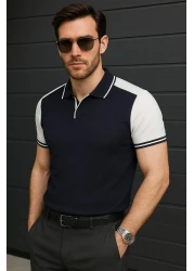 Delpino Polo Neck Knitwear Men's Cotton T-Shirt