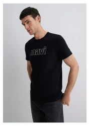 Mavi Logo Printed Black T-Shirt Slim Fit / Slim Fit 065781-900
