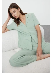  Collection طقم بيجامة قطن 100% بالنعناع - THMSS24PT00401