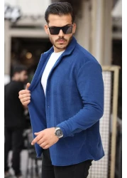 twingold صوف كبير الحجم باللون الأزرق الداكن - قميص حطاب شتوي للرجال