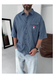 BYBASICMAN Blue Plaid Pocket Detailed Shirt Bs-002