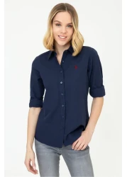 U.S. Polo Assn. قميص المرأة الأزرق الداكن
