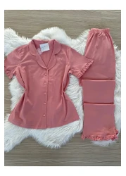 Pijamacs طقم بيجامة تركمانية بأكمام قطنية - صفقة على الأكمام والساقين