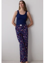 Penti Cherries Pants Navy Blue Pajama Set
