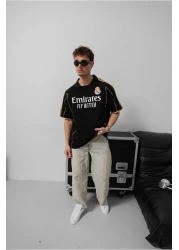 SENTİNEL WEAR Madrid Gold Embroidered Premium Oversize T-Shirt