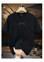 qubo sportswear & company Qubo Unisex Oversize Printed Cotton Crew Neck Short Sleeve Black T-Shirt