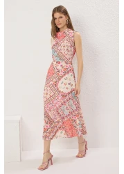  Collection Powder Ethnic Pattern Midi Woven Dress Twoss24El00390