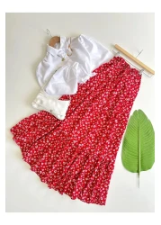 Nefs Colorful Floral Viscose Skirt