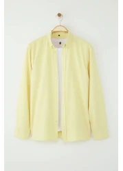  Collection Yellow Unisex Regular Fit 100% Cotton Linen Look Shirt Tmnss23Go00099