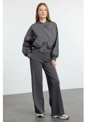  Collection High Waist Wide Leg Anthracite Trousers - Twoaw25Pl00026