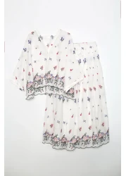 Lavanta Tekstil Embroidered Shirt Skirt Set