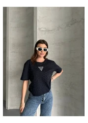 asur boutique Asur Boutique Women's Crew Neck Stone T-Shirt