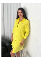 JESSE STORY Women's Linen Tunic & Shirt Dress with Embroidery Detail 100% Cotton Fabric