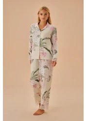 Suwen Floral Patterned Masculine Pajama Set