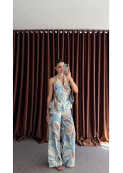 HAZELANNA Patterned linen outfit