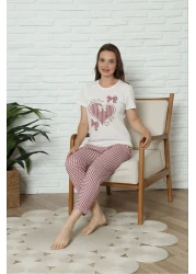 HUBEN طقم بيجامة قطنية نسائية