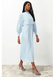  Modest Light Blue Aller Piece Detail Woven Dress Tctss24Eb00190