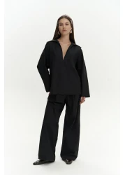 Mai Blenham Black Shirt Pants Set
