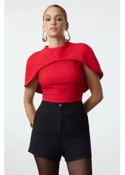  Collection Woven Red Blouse - Collar Detailed Tprss24Bz00053