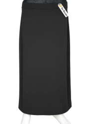 Eray Women's Heart Scuba Crepe Unlined Tight Pencil Black Skirt