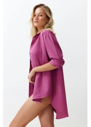  Collection Plum Woven Beach Shirt Tbess22Go0664