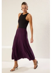  Collection Plum Stitching Detailed Godeli Flexible Maxi Knitted Skirt Twoaw25Et00156