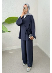 Salih Çelebi Jacket Collar Double Combination 2301 - Dark Blue