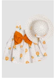 Chicsy Baby Large Pineapple Print Dress with Hat for Baby Girl