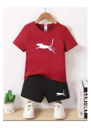 DOCE ELEGANTE بدلة صيفية للأطفال بطبعة الفهد