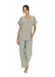 U.S. Polo Assn. U.S. Polo Assn. Women's Short Sleeve V Neck Bottom Top Pajamas Set