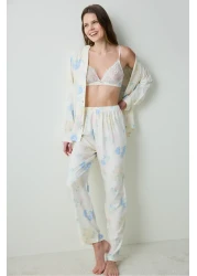 Penti Marina Chally Shirt Pants Ecru Pajama Set