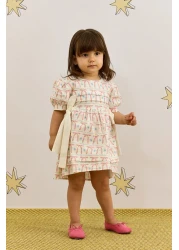 Fahhar Kids فستان منقوش برباط - شريط