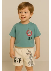 Soft kids Green Printed Children's Summer Bottom Top Set